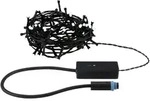 PAULMANN LED-Lichterkette "Yuna IP44 Schwarz", schwarz, Dioden 64 Stk. Flammen 1