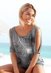 LASCANA Strandshirt mit Schlitzen an den &Auml;rmeln, Kurzarmshirt, schulterfrei