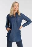 Arizona Jeansbluse "Krempel&auml;rmel mit Riegel" im Tunikastil