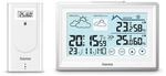 Wetterstation HAMA "Wetterstation "Bahamas" mit Au&szlig;ensensor, Funk, Wecker", wei&szlig;,