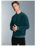 Sweatshirt TRIGEMA "TRIGEMA Nicki-Shirt", Herren, Gr. S, blau (saphir), Nicki, 80%