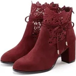 High-Heel-Stiefelette LASCANA "Sommerstiefelette", Damen, Gr. 37, bordeaux,