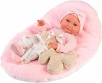Babypuppe LLORENS "Nica mit Kissen, rosa, 40cm", bunt, Puppen, Baby, Made in...