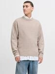Jack & Jones Rundhalspullover "JJESOHO OLLIE KNIT CREW NECK SN" Materialmix, relaxed