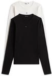 Tommy Jeans Langarmshirt "TJW 2PACK SLIM ESSENTIAL RIB LS" Packung, 2er-Pack, 2 Stk.