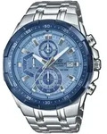 Chronograph CASIO EDIFICE, blau (silberfarben, blau), Armbanduhren, Herren,