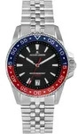Quarzuhr JACQUES LEMANS "Liverpool Diver", silberfarben, blau, rot, Armbanduhren,