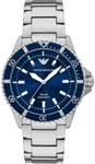 Solaruhr EMPORIO ARMANI "WORLD EXPLORER", blau (edelstahlfarben, dunkeblau, blau),