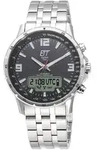 Funk-Multifunktionsuhr ETT "Professional WorldTimer", silber (silberfarben, schwarz),