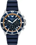 Chronograph EMPORIO ARMANI "WORLD EXPLORER", orange (dunkelblau, orange),
