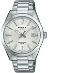 Quarzuhr CASIO EDIFICE, silberfarben, wei&szlig;, silberfarben, Armbanduhren, Herren,