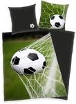 Herding Young Collection Wendebettw&auml;sche "Fu&szlig;ball" 2 Stk. mit Ball im Netz