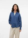 Vero Moda Langarmbluse "VMMELANEY QUEENY LS SHIRT WVN NOOS" Kunstfaser, loose...