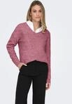 ONLY V-Ausschnitt-Pullover "ONLCAMILLA V-NECK L/S PULLOVER KNT NOOS" Materialmix,