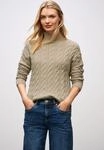 Strickpullover STREET ONE, Damen, Gr. 38, sanded beige, Stoff, 51% Viskose, 30%