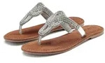 Zehentrenner LASCANA "Sandale, Pantolette, Sommerschuh", Damen, Gr. 38, silber