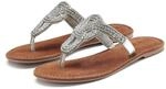 Zehentrenner LASCANA "Sandale, Pantolette, Sommerschuh", Damen, Gr. 38, silber