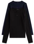 Tommy Jeans Langarmshirt "TJW 2PACK SLIM ESSENTIAL RIB LS" Packung, 2er-Pack, 2 Stk.
