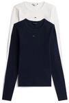 Tommy Jeans Langarmshirt "TJW 2PACK SLIM ESSENTIAL RIB LS" Packung, 2er-Pack, 2 Stk.
