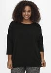 3/4-Arm-Shirt ONLY CARMAKOMA "CARLAMOUR", Damen, Gr. M, schwarz, Jersey,
