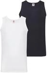 Tanktop FRUIT OF THE LOOM, Herren, Gr. S, wei&szlig;, deep navy, Single Jersey,