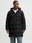 Steppjacke JACK & JONES "JJESOHO LONG PUFFER LN", Herren, Gr. L, schwarz, Web,