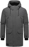 Wintermantel STONE HARBOUR "Kitraan XX", Herren, Gr. M (50), grau, Obermaterial: 100%