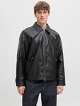 Jack & Jones Bikerjacke "JJECASABLANCA PU JACKET NOOS" ohne Kapuze mit Fronttaschen