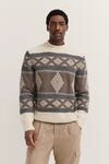 bugatti Norwegerpullover "Regular Fit" mit Stehkragen