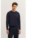 Rundhalspullover BUGATTI "Basic Essential", Herren, Gr. S, blau (marine), 100%