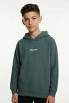 Hoodie S.OLIVER JUNIOR, Jungen, Gr. 134/140, grau (grau, gr&uuml;n), Sweatware,