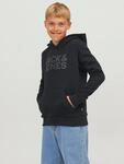 Kapuzensweatshirt JACK & JONES JUNIOR "JJECORP mit Druck, K&auml;ngurutasche,