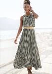 LASCANA Maxikleid "mit Alloverprint und Knopfleiste hinten, aus gewebter...