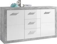 HBZ Sideboard "Stone wei&szlig; Hochglanz, Wohnzimmerschrank BxHxT 147x89x37 cm" 1 Stk.
