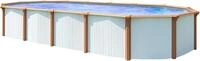 KWAD Ovalpool "Green line Evolution" 6,1x3,7x1,32 white- wood Folie in blau,...
