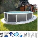 KWAD Rundpool "Steely Supreme Design inkl. Sicherheitsleiter und Zubeh&ouml;r"...