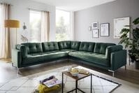 Trends by HG Wohnlandschaft "Landau U-Form" in Cord-Stoff mit Metallfu&szlig;