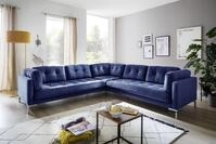 Trends by HG Wohnlandschaft "Landau U-Form" in Cord-Stoff mit Metallfu&szlig;