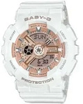 Chronograph CASIO BABY-G, rosa (wei&szlig;), Armbanduhren, Damen, Chronograph, Quarzuhr,