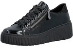 Plateausneaker RIEKER, Damen, Gr. 43, schwarz, Lackleder, gl&auml;nzend, Schuhe
