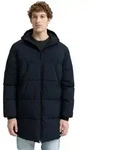 TOM TAILOR Denim Steppjacke mit Kapuze mit Logo Print
