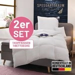 SPESSARTTRAUM Daunenbettdecke + Federkissen "First Class" Sparset: 5 W&auml;rmeklassen,