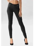 Jeggings BUFFALO, Damen, Gr. 36, N-Gr, schwarz (schwarz, jeans), Strick,