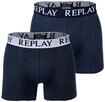 Boxershorts REPLAY "Boxershort 2er Pack", Herren, Gr. L, blau (dunkelblau, wei&szlig;),