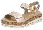 Keilsandalette REMONTE, Damen, Gr. 44, braun (kupferfarben), Leder, metallic, Schuhe,