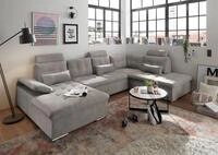ED EXCITING DESIGN Wohnlandschaft "Jakarta U-Form mit Bettfunktion, Bettkasten"
