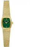 Quarzuhr BULOVA "Goddess of Time", gold (goldfarben, gr&uuml;n), Armbanduhren, Damen,
