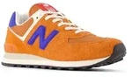 Sneaker NEW BALANCE "574", Damen, Gr. 37, sienna, blau gemstone, Leder, Textil,