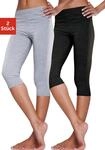Caprileggings VIVANCE ACTIVE, Damen, Gr. 52/54, N-Gr, grau (1x hellgrau, meliert, 1x