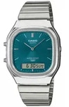 Chronograph CASIO VINTAGE, edelstahlfarben, gr&uuml;n, Armbanduhren, Herren, Chronograph,